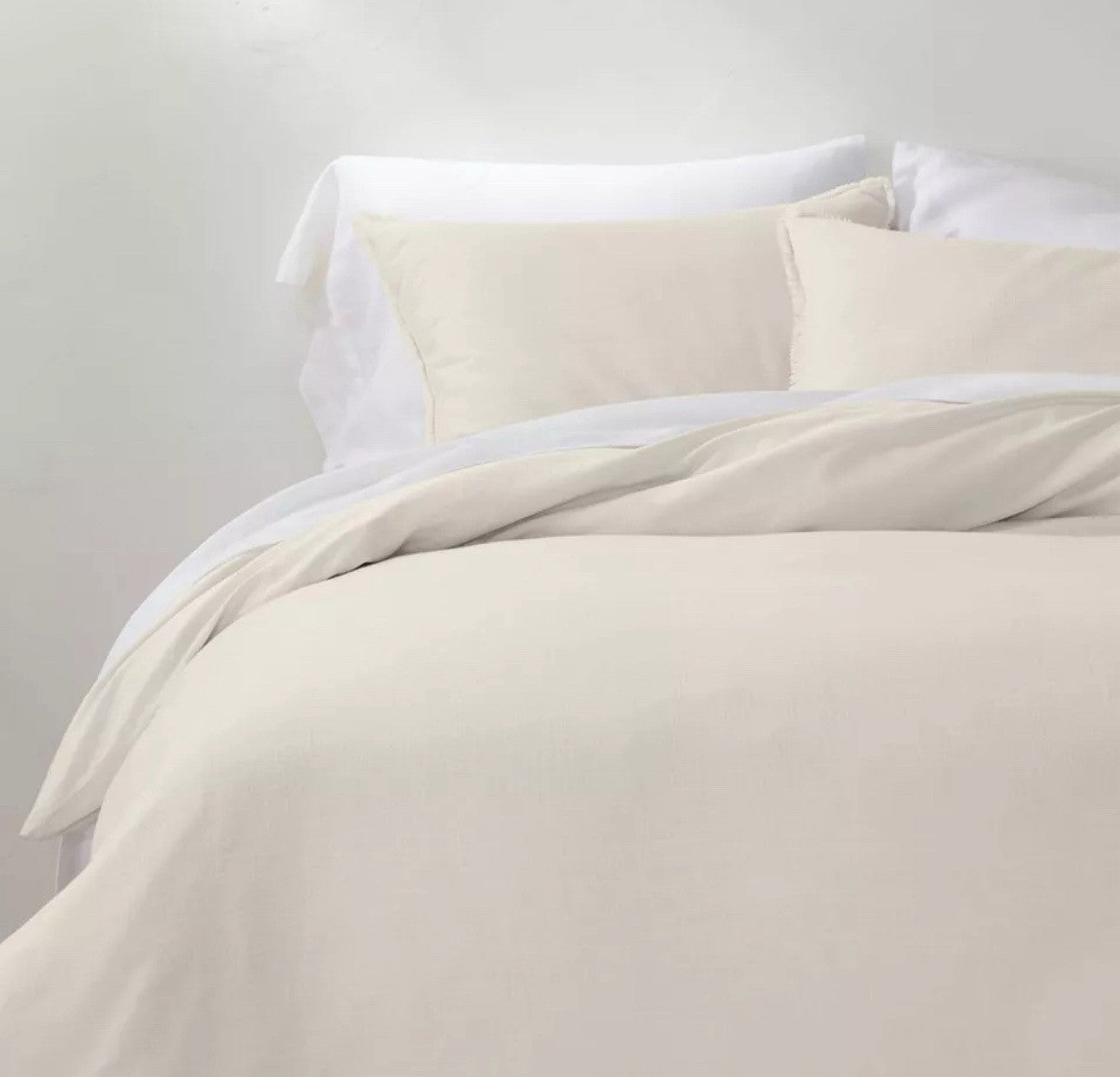 King Heavyweight Linen Blend Duvet Cover & Sham Natural - Casaluna