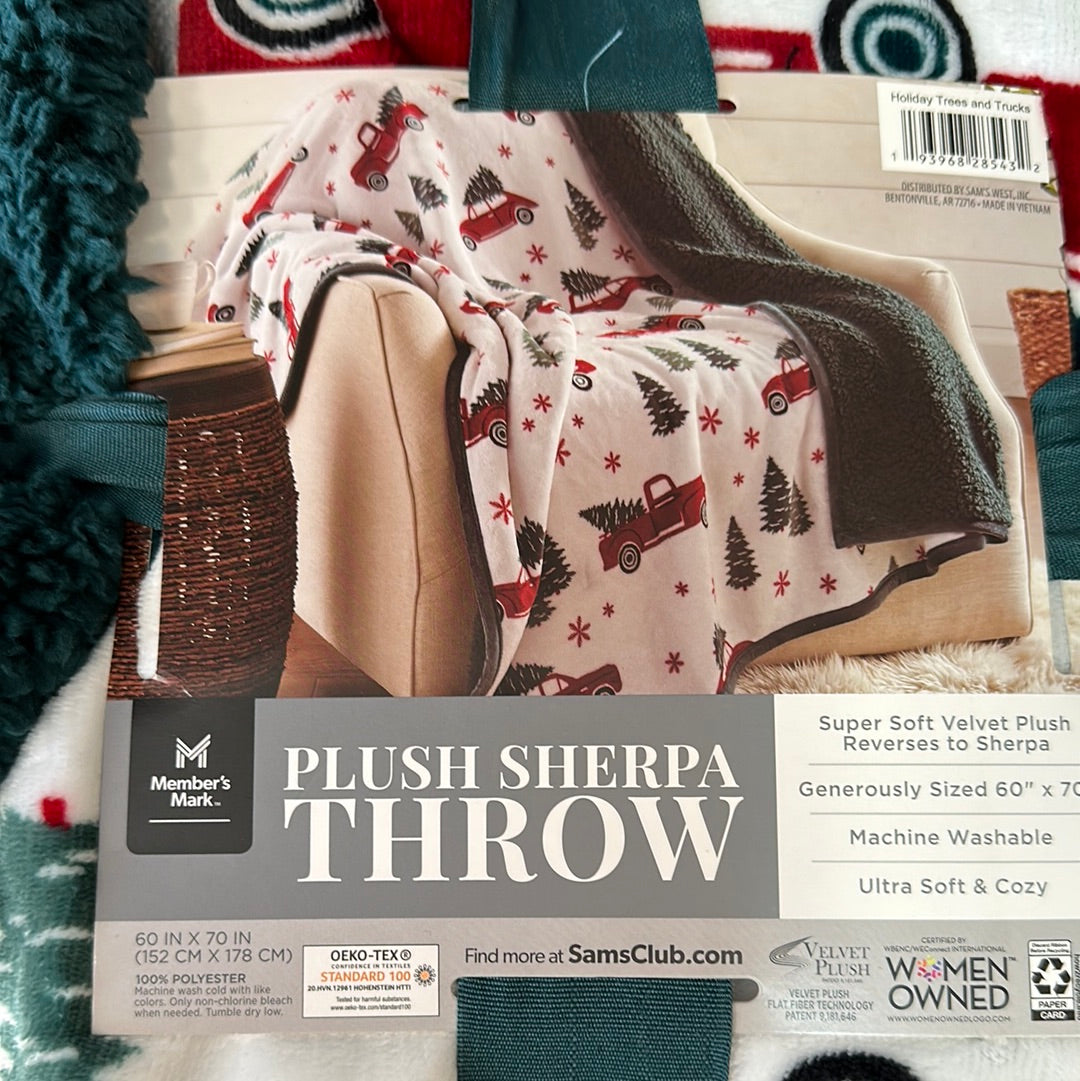 Plush Sherpa Christmas Throw