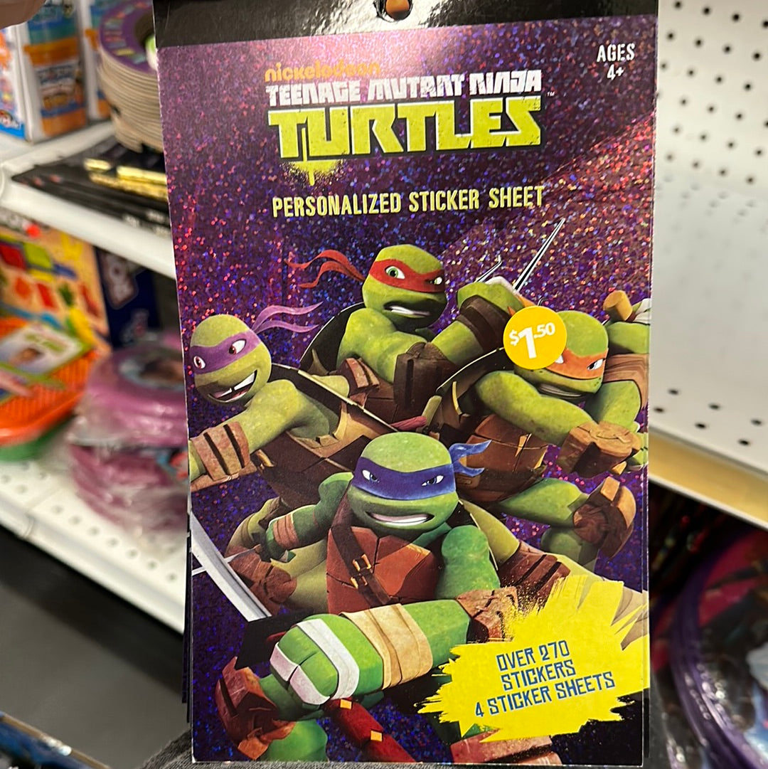 Ninja turtles sticker sheet