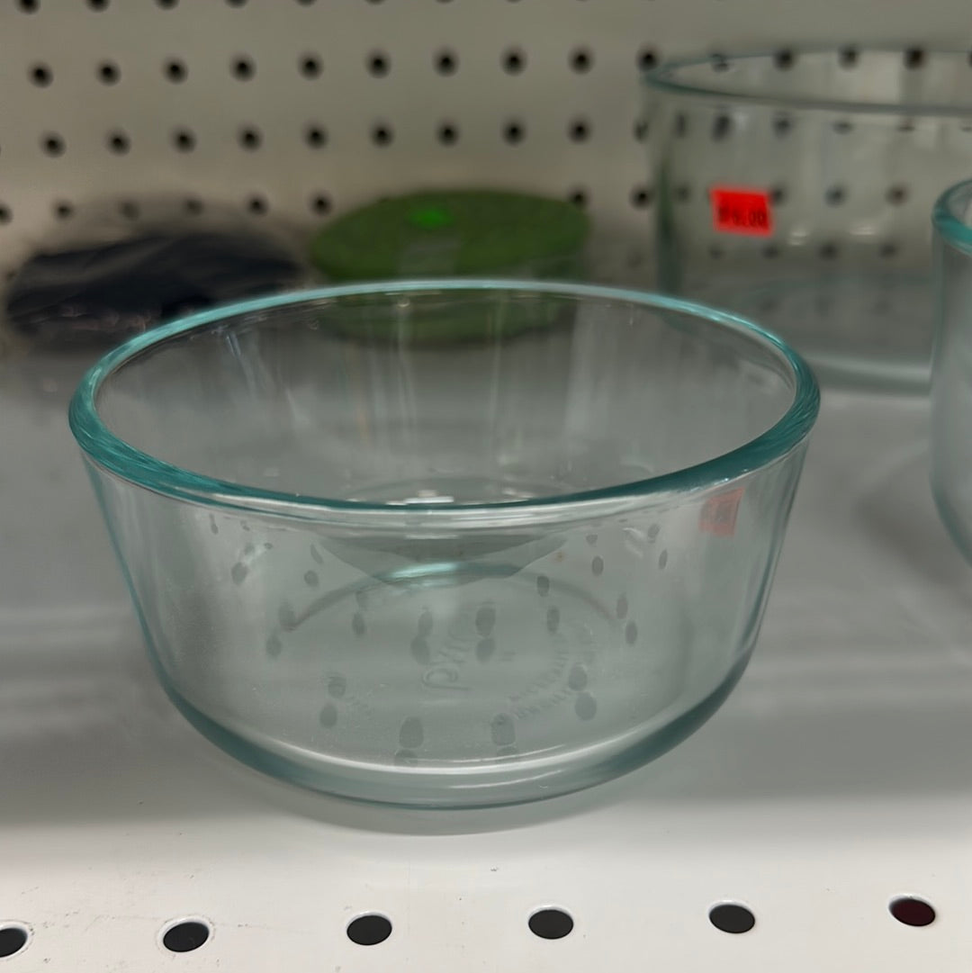 small circular glass container