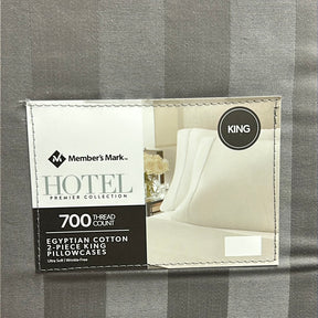 2 Piece King Pillowcase 700 Thread Count Egyptian Cotton Grey