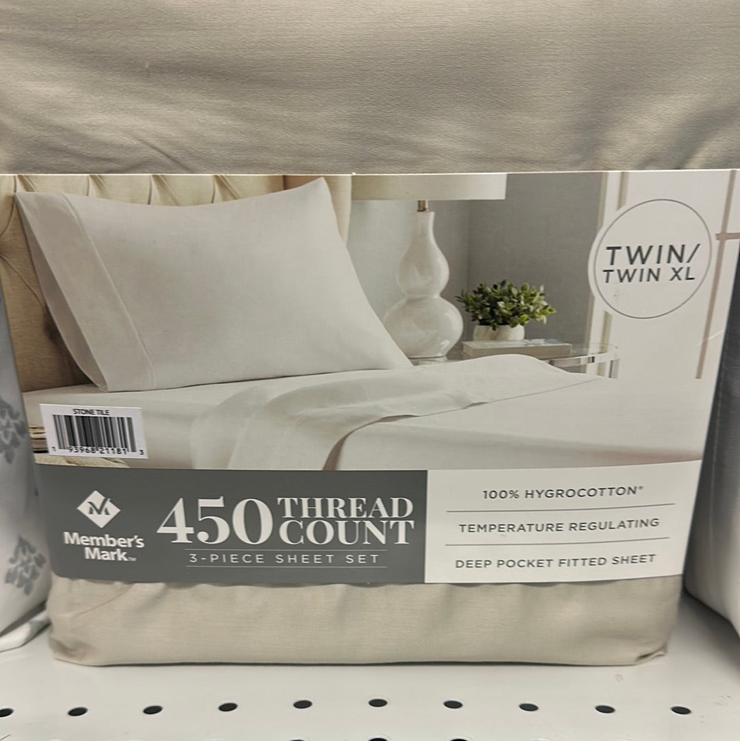 450 thread count 3 piece  sheet set