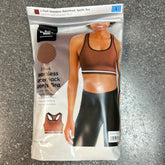 2 PK Seamless Racerback Sports Bra Brown L