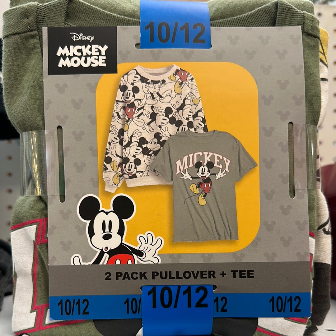 Disney Mickey Mouse 2 PK Pullover + Tee Kids Size 10/12