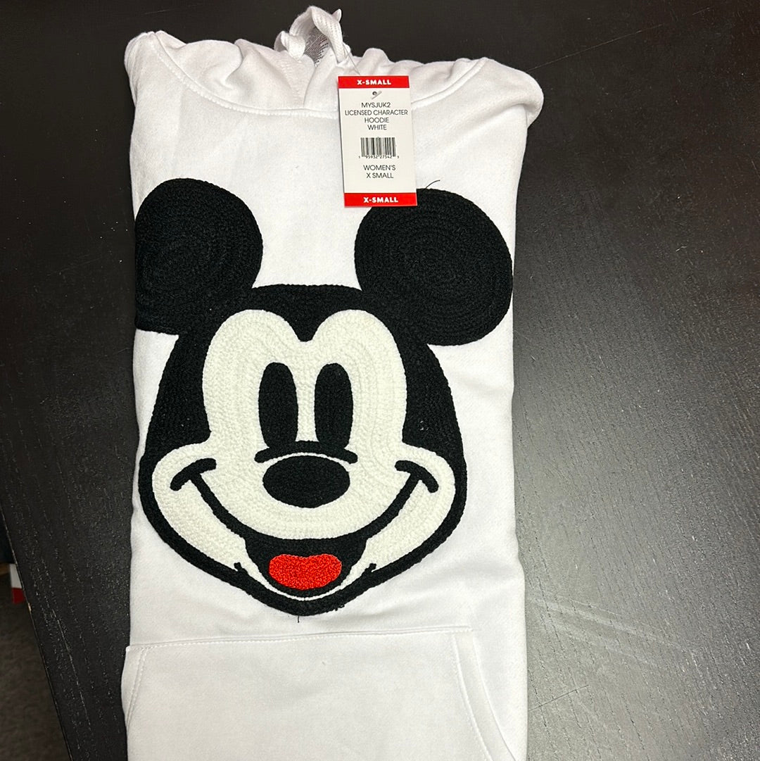 Mickey hoodie white womens  size X small