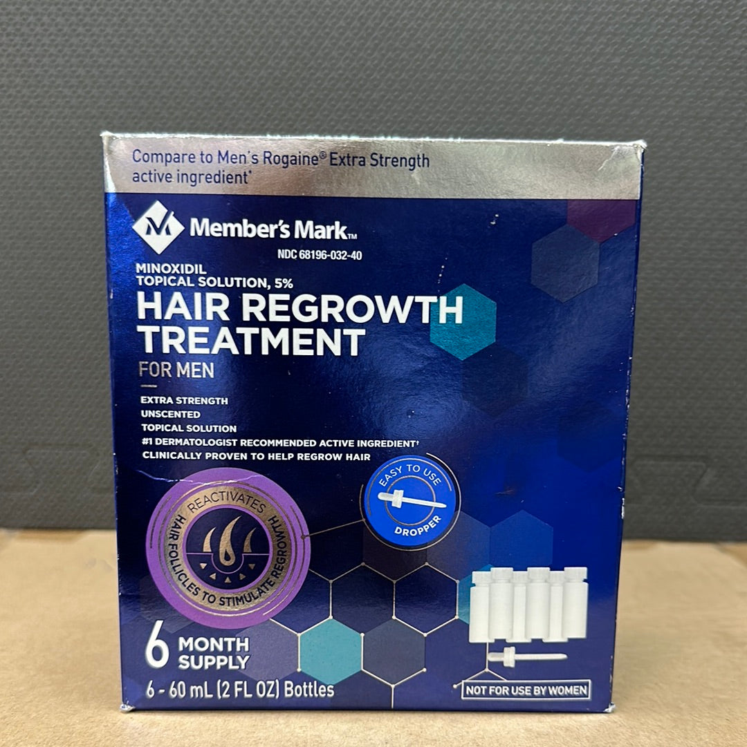 Member’s Mark Hair Regrowth Treatment 6 Month Supply OPEN BOX