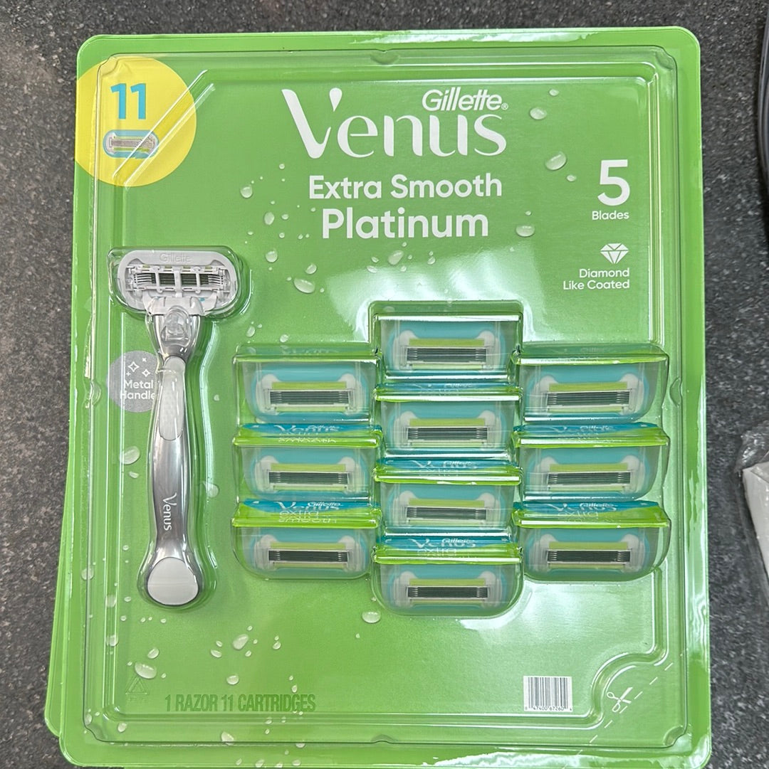 Gillette Vênus Extra Smooth Platinum 11 CARTIDGES + Razor