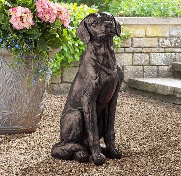 Outdoor Garden Statue Sitting LabradorDog Statue 26" Tall Yard Decor