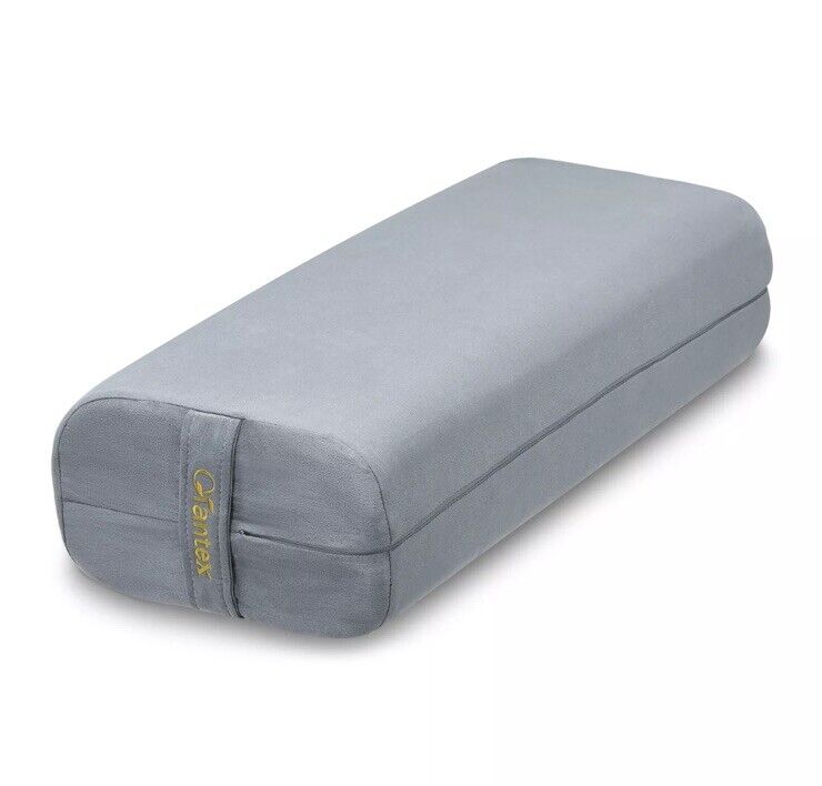 Costway Yoga Bolster Pillow Meditation Pillow w/Washable Cover & Carry Bag Grey