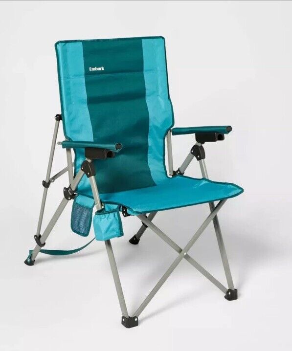 3 Position Tension Recliner Outdoor Portable Camp Chair Green , New