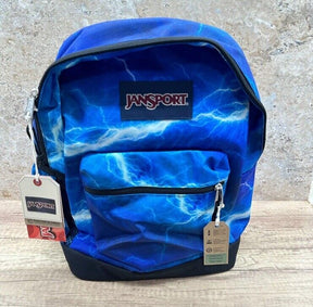 JanSport Backpack Unisex Blue Black It's Electric Cross Town Plus 17" NWT