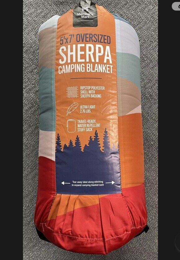 5x7 Oversized Sherpa Camping Blanket Ultra Light 2.76 Pounds