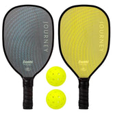 (Missing One Ball) Franklin Sports 2 Player Wood Journey Pickleball Paddle Ball