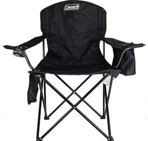 Coleman Adult Camping Chair with Built-In 4 Can Cooler Cup Holders Black