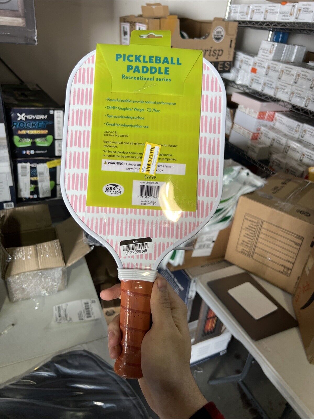 Sakar Pickleball Paddle - Lemon/Pink Dash