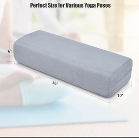 Costway Yoga Bolster Pillow Meditation Pillow w/Washable Cover & Carry Bag Grey