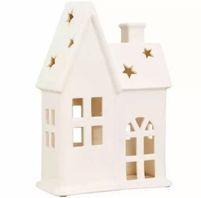 CERAMIC HOLIDAY VILLAGE 10 PCS 1601419 *NEW IN OPEN BOX
