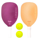 Franklin Sports 2 Player Wood Journey Pickleball Paddle Ball Se- Purple/Orange