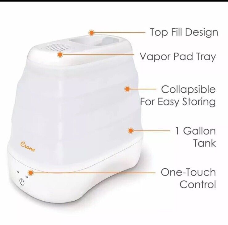 Crane Collapsible Warm Mist Humidifier - 1 Gallon