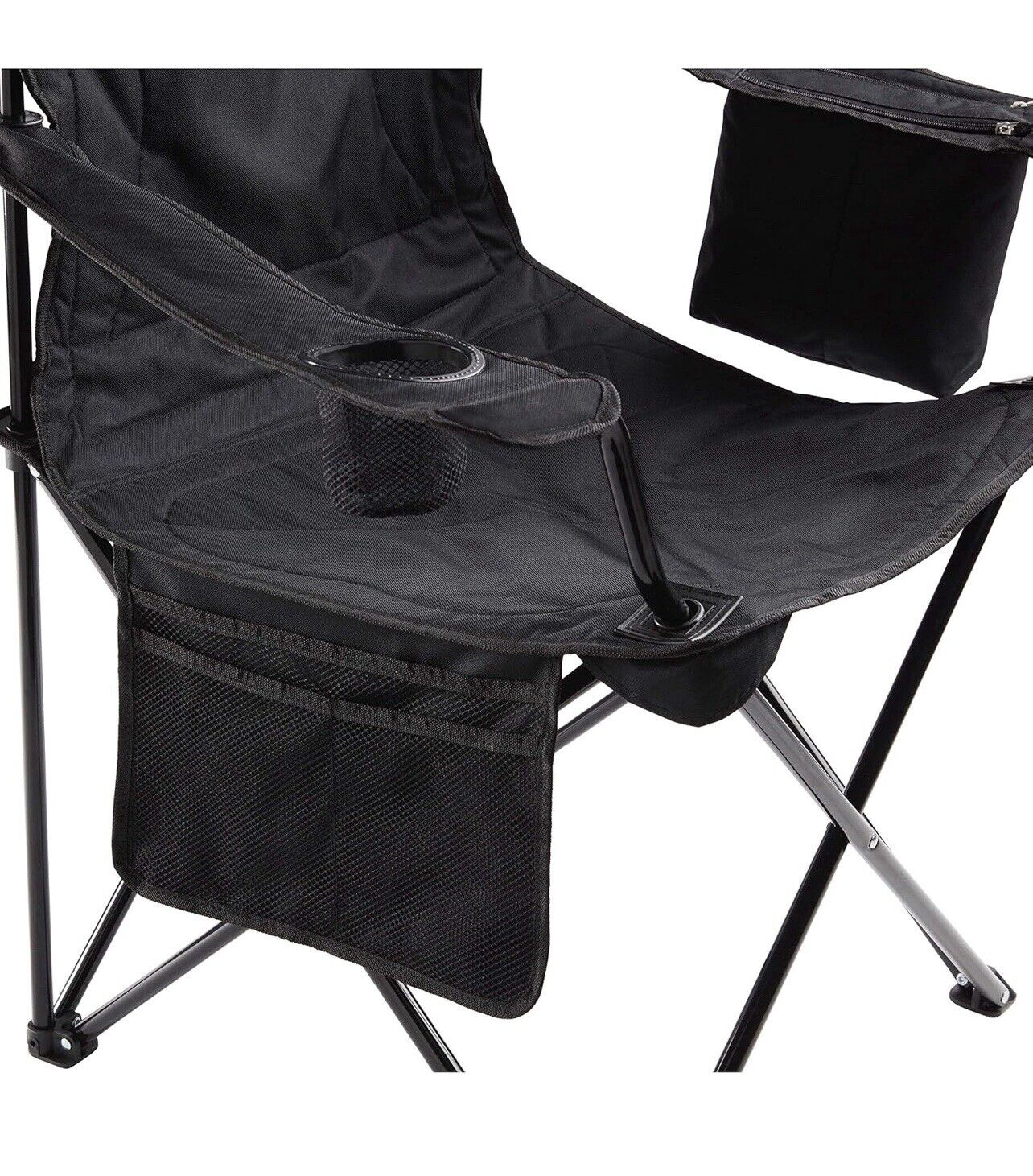 2 PACK Coleman Adult Camping Chair with Built-In 4 Can Cooler Cup Holders Black