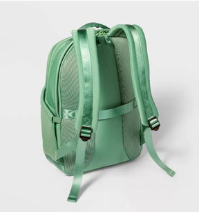 Faux Neoprene 17" Backpack - All In Motion Sage Green Laptop Compartment Pockets