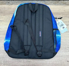 JanSport Backpack Unisex Blue Black It's Electric Cross Town Plus 17" NWT