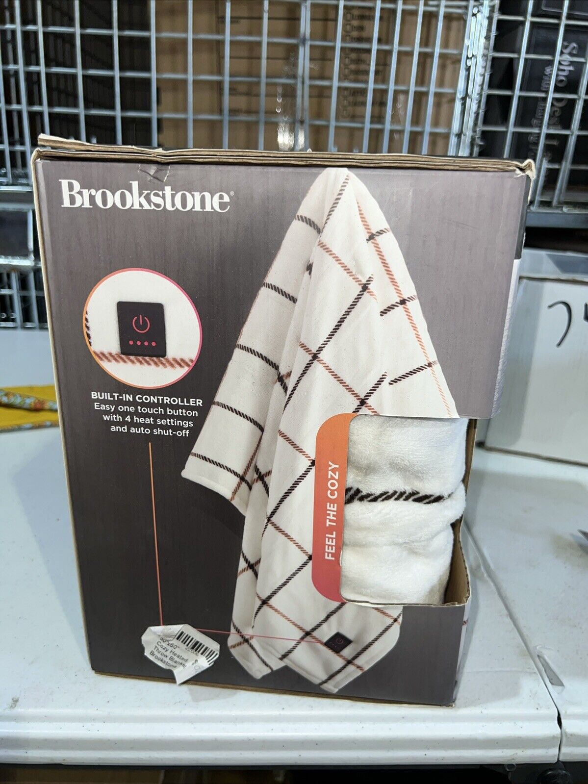 🕋 Brookstone Heated Plush Throw Heated Blanket Throw 🆕 50” X 60”