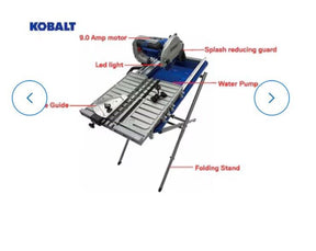 Kobalt Folding Head 9-Amp 7-in-Blade Corded Sliding Table Tile Saw with Stand 