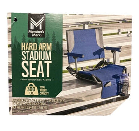 Member's Mark Lightweight Hard Arm Stadium Seat with Cup Holder Blue