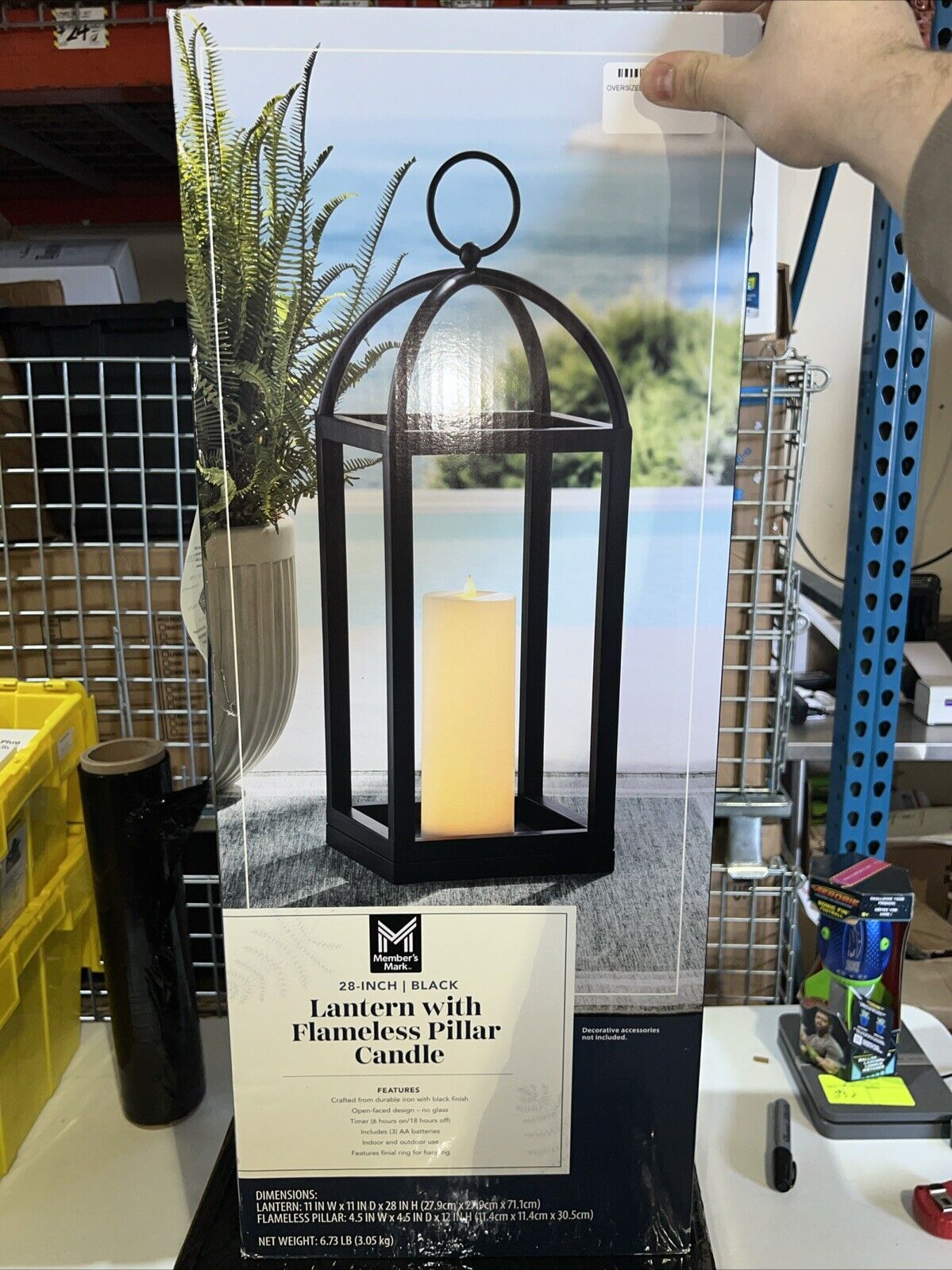 Members Mark 28 Inch Lantern With Blameless Pillar Candle