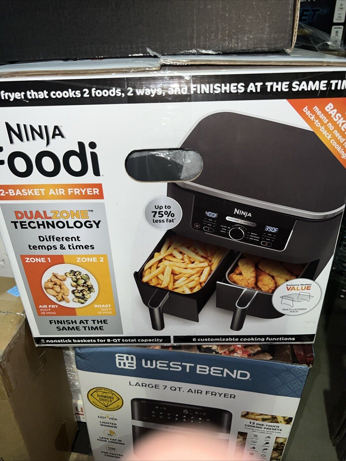 Ninja DZ201 Foodi 6-in-1 2-Basket Air Fryer DualZone Technology, 8-Quart  DZ401