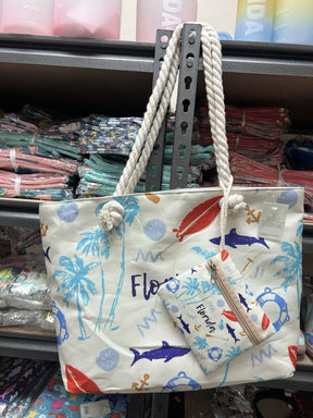 Florida Theme Tote Bag Beach 12 PCS ASSORTED (4 Of Each Model) 48 x 32 CM