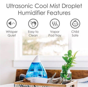 Crane Droplet Ultrasonic Cool Mist Humidifier - Blue/White