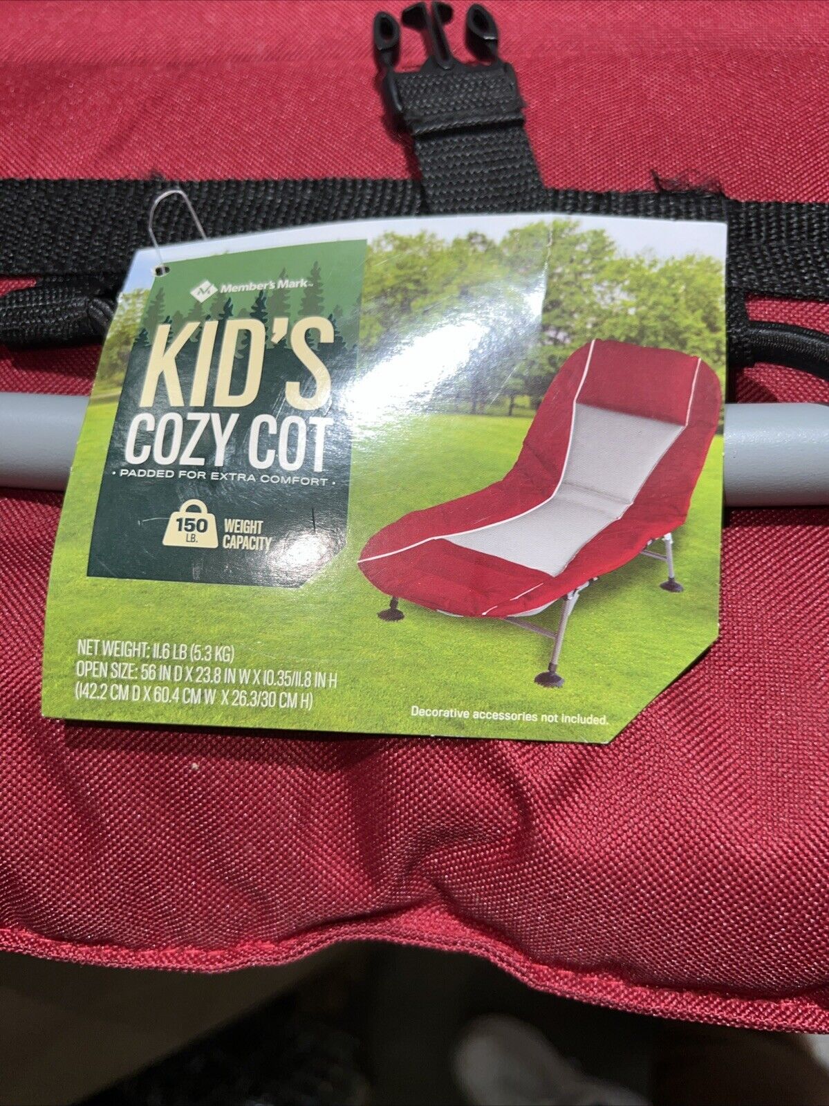 Member's Mark Kids' Cozy Cot & Lounge, Red Color