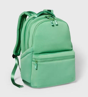 Faux Neoprene 17" Backpack - All In Motion Sage Green Laptop Compartment Pockets