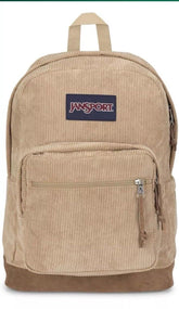 Jansport Cross Town Plus Remix 17” Backpack Travertine Corduroy Tan Brown School