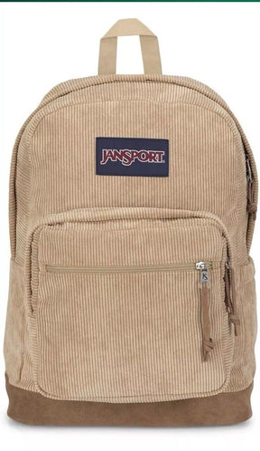 Jansport Cross Town Plus Remix 17” Backpack Travertine Corduroy Tan Brown School