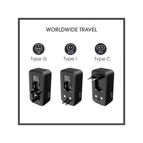 Travel Smart Does-It-All Adapter with Cables & USB-A & C Ports