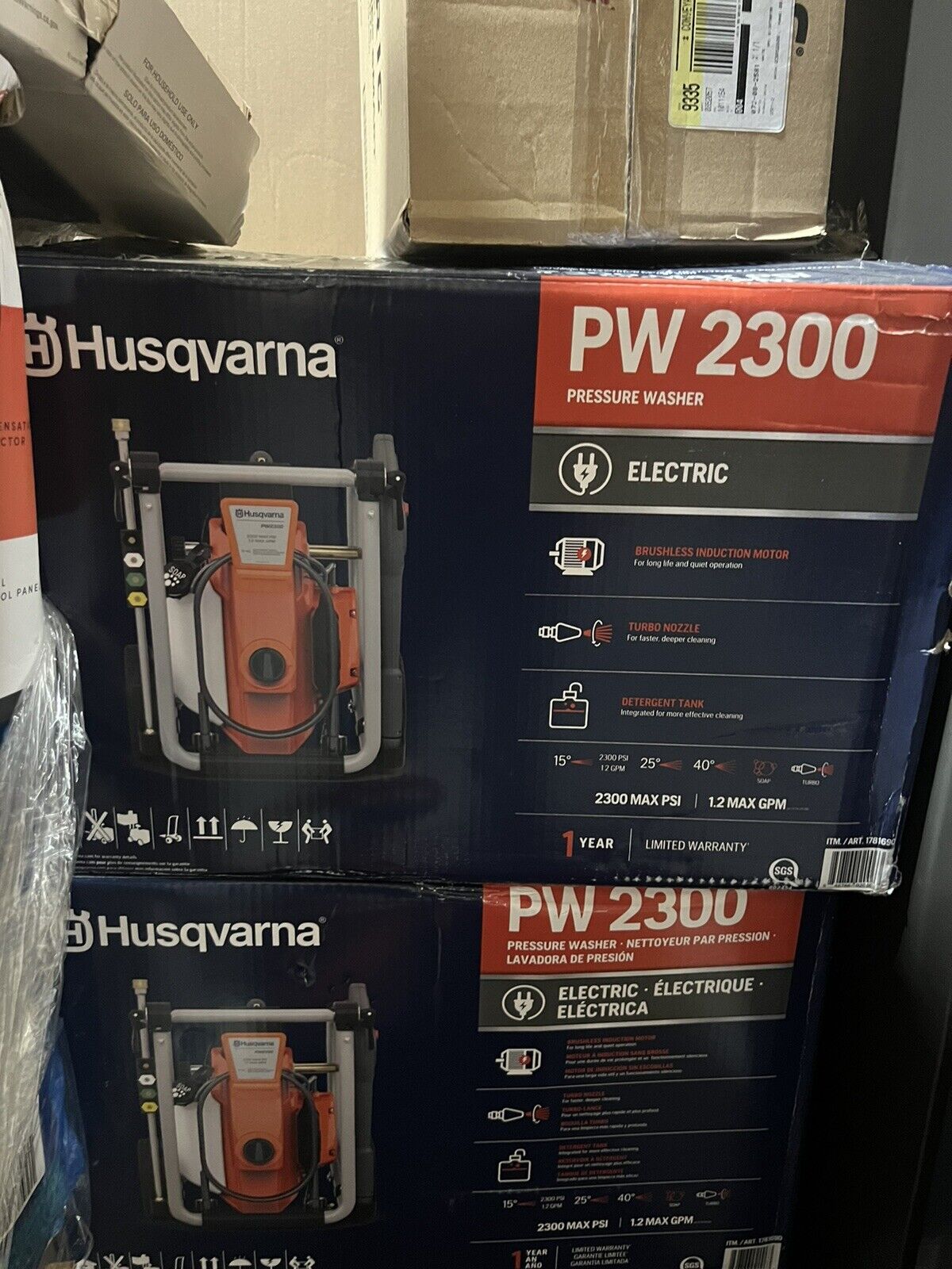 Husqvarna PW2300 Electric Pressure Washer w/ Detergent Tank, Turbo Nozzle