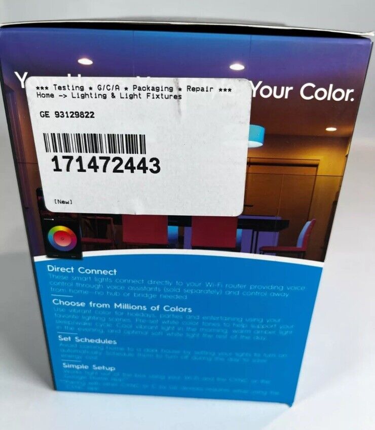 Cync by GE Full Color Direct Connect Smart Bulbs (3 pack LED A19 Bulbs)