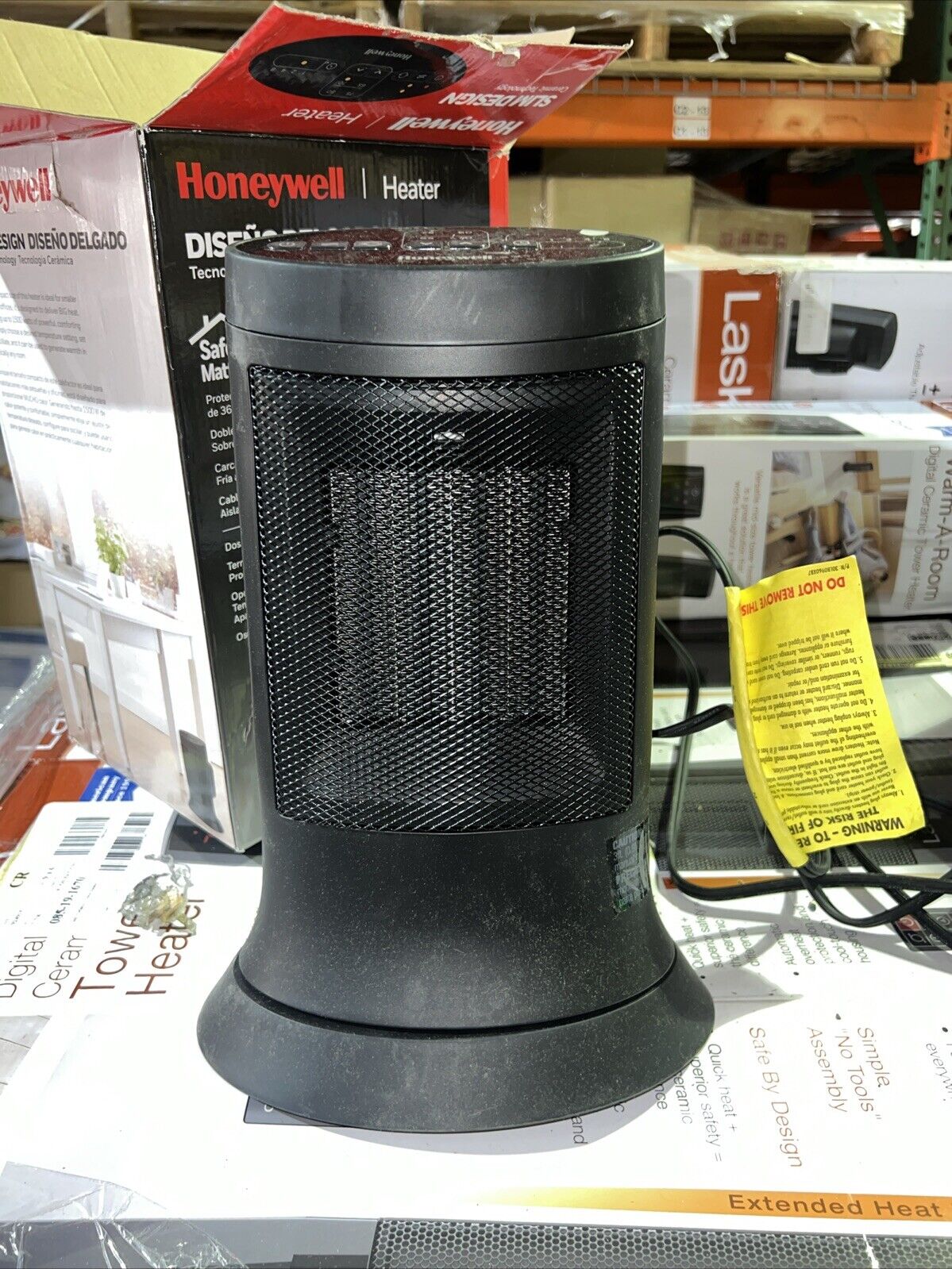 Honeywell Heater Slim Compact Ceramic Design Oscilltes 2 Heat Settings HCE309B