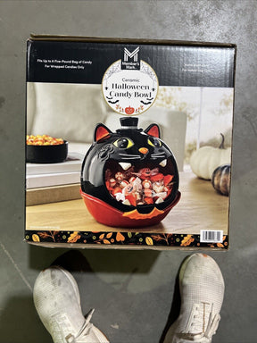 Member's Mark Ceramic Halloween Candy Bowl (Black Cat)