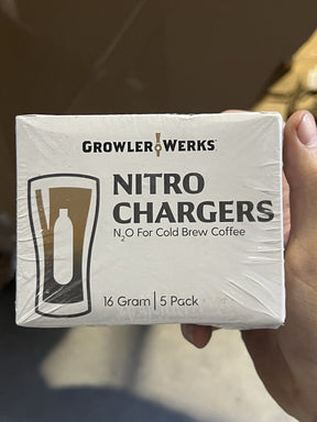 GrowlerWerks 16g uKeg Nitro N20 Chargers, Silver, Five Chargers Per Pack