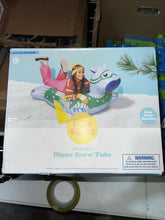 Hippo inflatable snow tube with easy grab handles