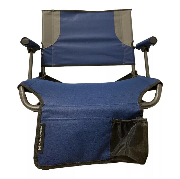 Member's Mark Lightweight Hard Arm Stadium Seat with Cup Holder (Blue)