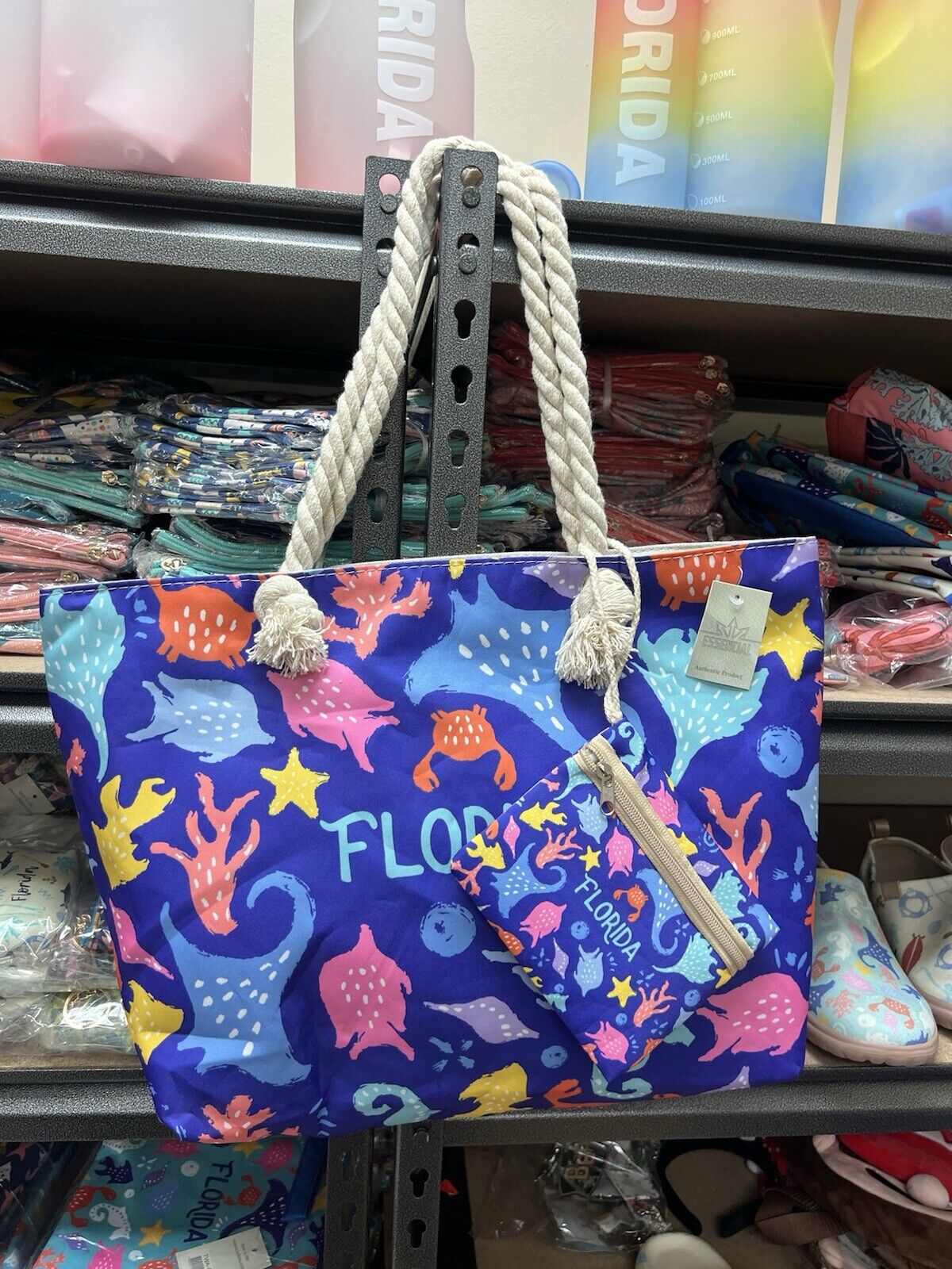 Florida Theme Tote Bag Beach 12 PCS ASSORTED (4 Of Each Model) 48 x 32 CM