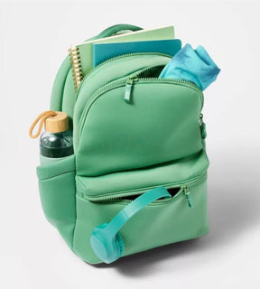 Faux Neoprene 17" Backpack - All In Motion Sage Green Laptop Compartment Pockets