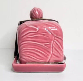 PINK Stoneware Cabbage Covered Butter Dish John Derian For Target - NEW