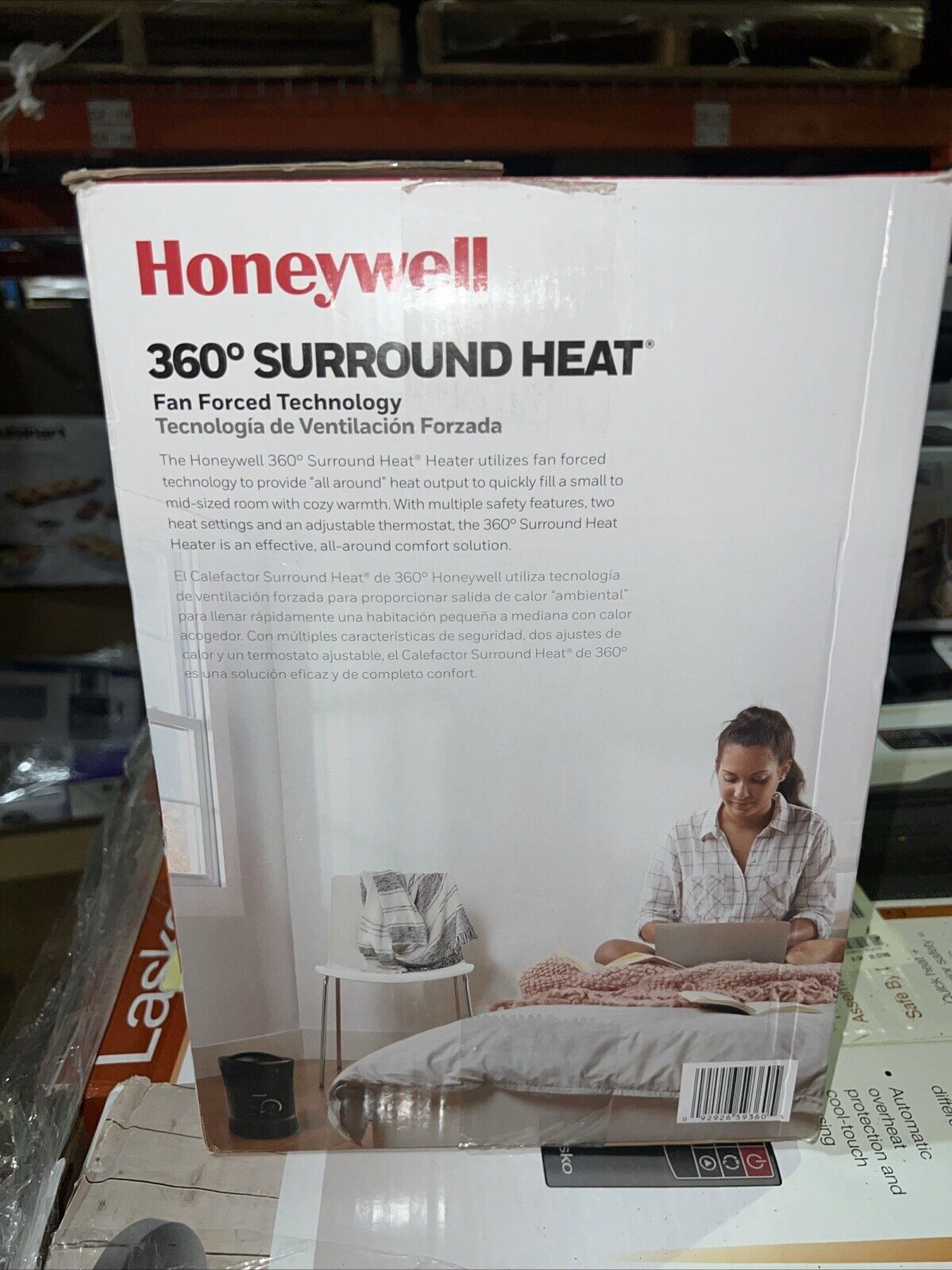 Honeywell 360˚ Surround Heat Heater Fan Forced Technology 1500W - Black