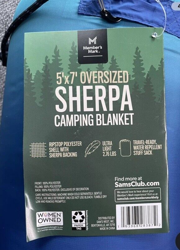 5x7 Oversized Sherpa Camping Blanket Ultra Light 2.76 Pounds